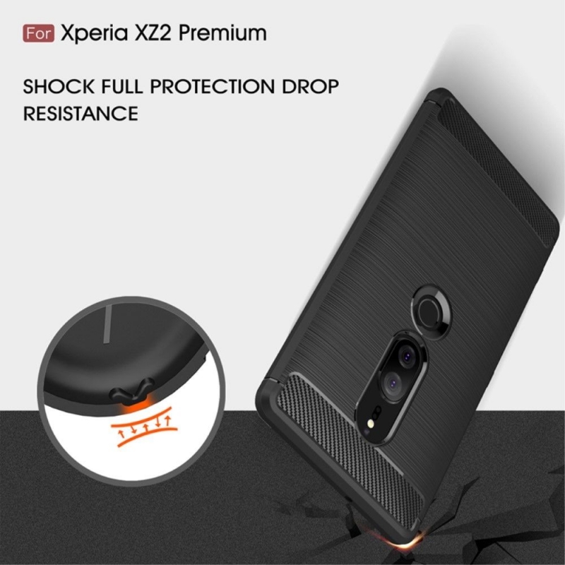 Ốp Lưng Sony Xpreia XZ2 Premium Chống Sốc Hiệu Likgus được làm bằng chất liệu TPU mền giúp bạn bảo vệ toàn diện mọi góc cạnh của máy rất tốt lớp nhựa này khá mỏng bên ngoài kết hợp thêm bên trên và dưới dạng carbon